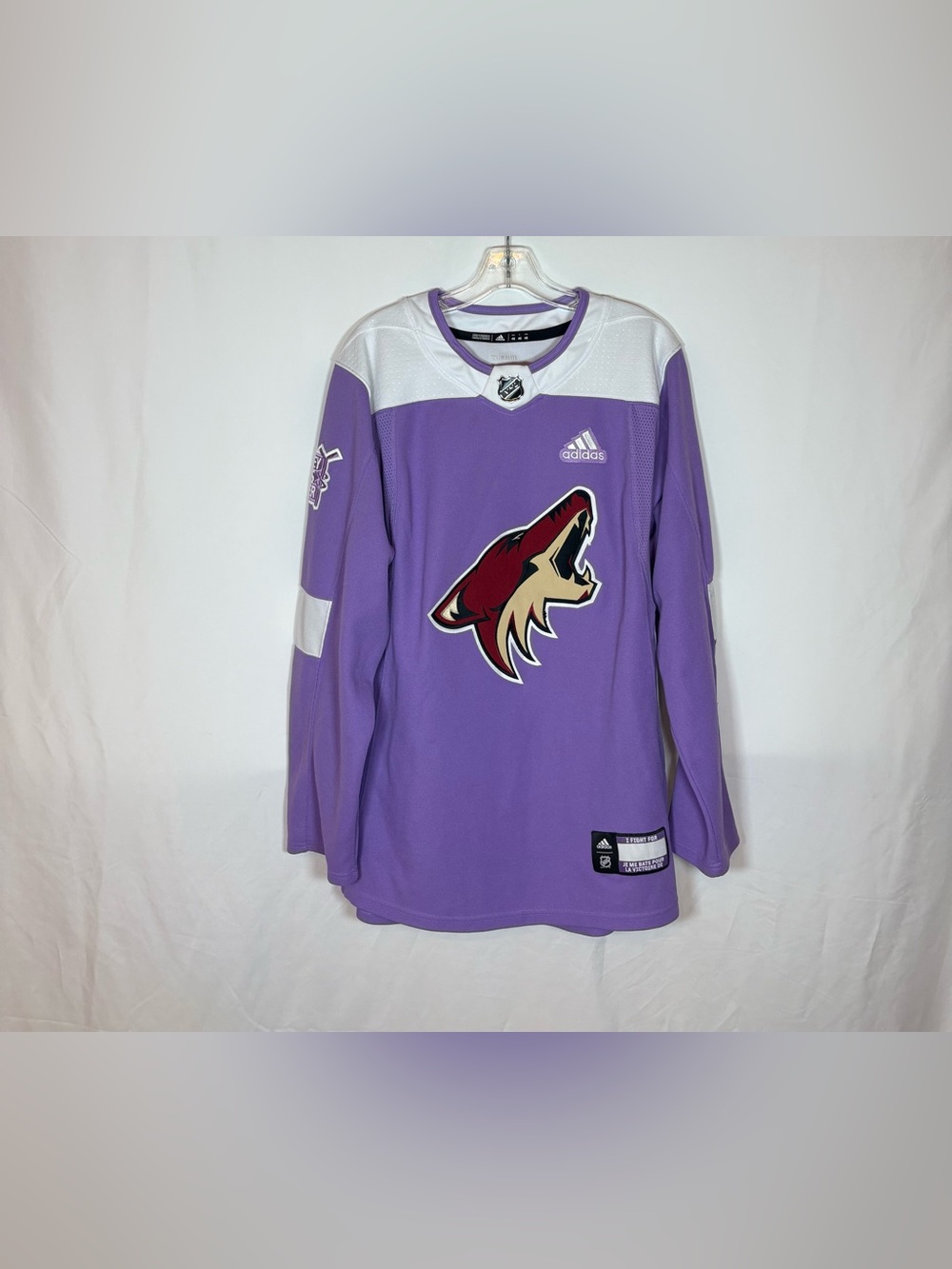 Adidas Phoenix Coyotes Hockey Fights Cancer Hockey Jersey Size 46